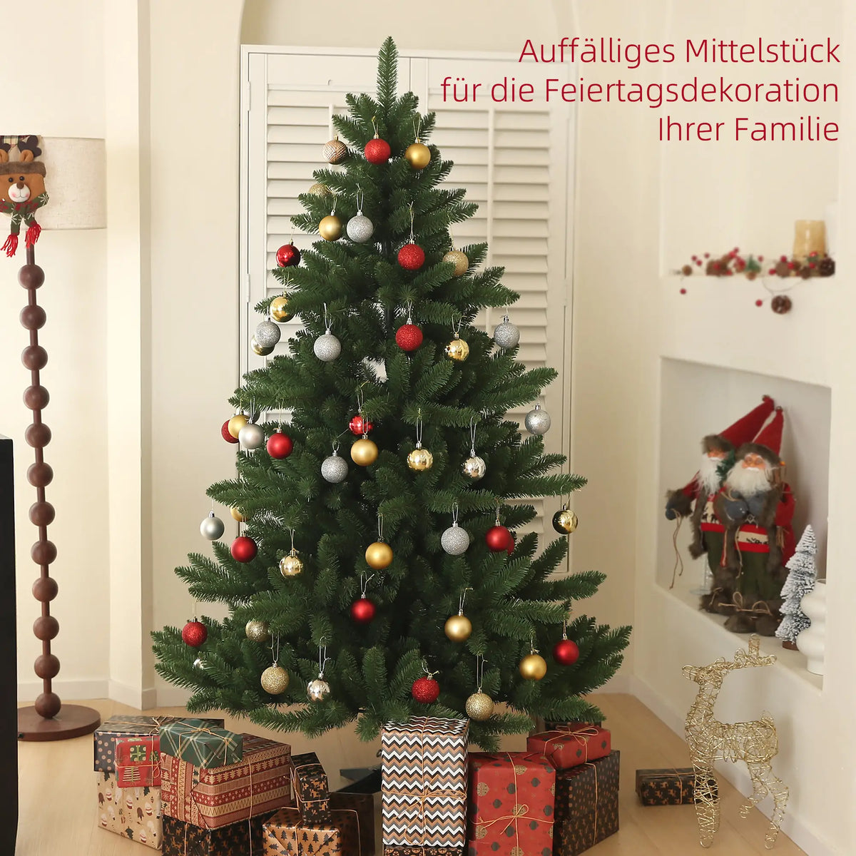 Schnee-Tannenbaum 180cm LS Künstlicher Weihnachtsbaum Tannenbaum Kunststoff Schneetanne