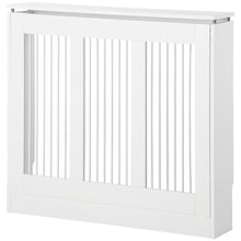 Laden Sie das Bild in den Galerie-Viewer, Heizkörperabdeckung mit Lamellendesign & Ablage – Weiß, 90 cm