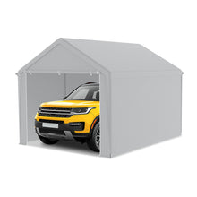 Laden Sie das Bild in den Galerie-Viewer, Autozelt Garagenzelt mit Seitenwänden und Rolltor. UV-Schutz. Verschiedene Größen. Weiß oder Grau.