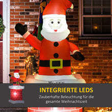 Laden Sie das Bild in den Galerie-Viewer, Aufblasbarer Weihnachtsmann mit Schornstein 2,10 m aufblasbar LED-Licht Weihnachtsdeko