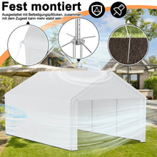 Laden Sie das Bild in den Galerie-Viewer, Autozelt Garagenzelt mit Seitenwänden und Rolltor. UV-Schutz. Verschiedene Größen. Weiß oder Grau.