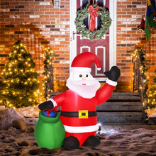Laden Sie das Bild in den Galerie-Viewer, Aufblasbarer Weihnachtsmann sitzend, 1,20m Schneemann Weihnachtsdeko LED
