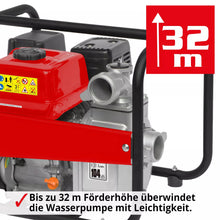 Laden Sie das Bild in den Galerie-Viewer, Wasserpumpe mit 6,5 PS Motor (4-Takt). 3 Zoll Schlauchanschluss. 60.000 Liter / Stunde Förderleistung.