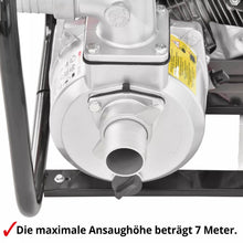 Laden Sie das Bild in den Galerie-Viewer, Wasserpumpe mit 6,5 PS Motor (4-Takt). 3 Zoll Schlauchanschluss. 60.000 Liter / Stunde Förderleistung.