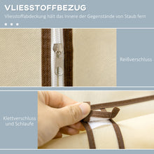 Laden Sie das Bild in den Galerie-Viewer, Stoffschrank, Faltschrank 1,62 Höhe, Kleiderschrank mit 2 Kleiderstangen, 6 Fächern, beige