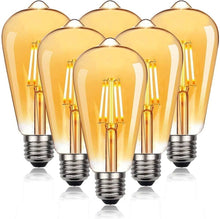 Laden Sie das Bild in den Galerie-Viewer, Glühbirnen 6er Set LED Kolben Rustika - Gold