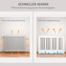 Laden Sie das Bild in den Galerie-Viewer, Heizkörperabdeckung mit Lamellendesign & Ablagefläche – Weiß, 120 cm