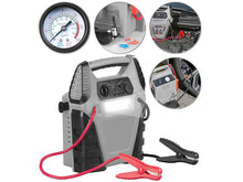 Laden Sie das Bild in den Galerie-Viewer, Starthilfe-Powerbank 5 in 1, Kompressor, USB, 12V, 20 Ah, 1000A (400A stetig.)