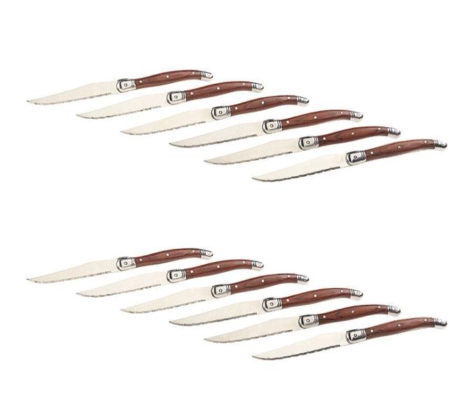 12er-Set exklusive Laguiole-Steakmesser für Ihre exklusive Grillparty. Holz oder Schwarz