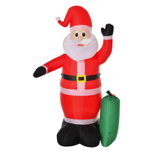 Laden Sie das Bild in den Galerie-Viewer, Aufblasbarer Weihnachtsmann mit Geschenksack, 240 cm mit LED-Beleuchtung. Weihnachten Deko Luftfigur