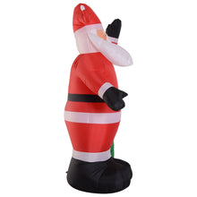 Laden Sie das Bild in den Galerie-Viewer, Aufblasbarer Weihnachtsmann mit Geschenksack, 240 cm mit LED-Beleuchtung. Weihnachten Deko Luftfigur