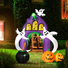 Laden Sie das Bild in den Galerie-Viewer, Aufblasbarer Halloween Deko Geistertorbogen Feiertagsdekorationen mit LEDs Aufblasbar 2,80 m