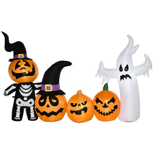 Aufblasbare Geisterfamilie Halloweendeko mit Gebläse 2,55 x 0,40 x 1,30 m