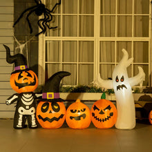 Laden Sie das Bild in den Galerie-Viewer, Aufblasbare Geisterfamilie Halloweendeko mit Gebläse 2,55 x 0,40 x 1,30 m