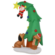 Laden Sie das Bild in den Galerie-Viewer, Aufblasbarer Weihnachtsbaum Weihnachtsmann mit LED-Beleuchtung, selbstaufblasend, 223cm