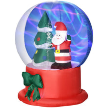 Laden Sie das Bild in den Galerie-Viewer, Aufblasbare Kristallkugel mit Weihnachtsmann und Tannenbaum, 150 cm mit LED-Beleuchtung. Weihnachten Deko Luftfigur, wetterfest