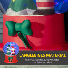 Laden Sie das Bild in den Galerie-Viewer, Aufblasbare Kristallkugel mit Weihnachtsmann und Tannenbaum, 150 cm mit LED-Beleuchtung. Weihnachten Deko Luftfigur, wetterfest