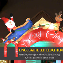 Laden Sie das Bild in den Galerie-Viewer, Aufblasbarer Weihnachtsbogen mit Rentierschlitten, 270 cm mit LED-Beleuchtung. Weihnachten Deko Luftfigur, wetterfest