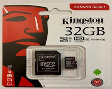 Laden Sie das Bild in den Galerie-Viewer, Kingston Micro-SDHC 32GB &amp; 64GB Micro SD Speicherkarten Klasse 10 inkl. SD-Adapter
