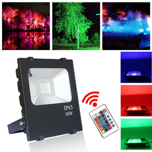 LED-Strahler mit RGB-Farbwechsler und Fernbedienung 30 - 100 Watt