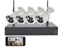 Laden Sie das Bild in den Galerie-Viewer, Funk-Überwachungssystem mit 4 Kameras Full-HD mit HDD-Rekorder