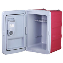 Laden Sie das Bild in den Galerie-Viewer, 24 Liter Kühlbox, mobile Kühltruhe, Mini-Kühlschrank 12 Volt / 230 Volt - Softrollen-Fahrwerk