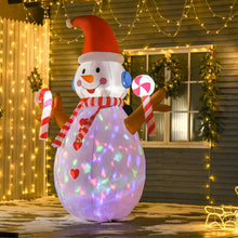 Laden Sie das Bild in den Galerie-Viewer, Aufblasbarer Schneemann mit rotierender Beleuchtung, 240 cm mit LED-Beleuchtung. Weihnachten Deko Luftfigur