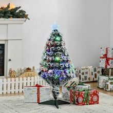 Laden Sie das Bild in den Galerie-Viewer, Weihnachtsbaum Tannenbaum Christbaum LED Lichtfaser Stern, grünweiß, multicolor, 90 cm