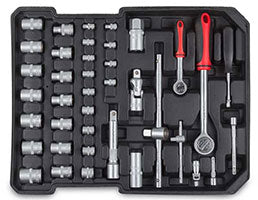 Black Edition: Werkzeugkoffertrolley 186 Teile - mit den beliebten Gabel-Ringratschenschlüsseln. (Netto 169,- €)