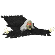 Laden Sie das Bild in den Galerie-Viewer, Animierte Halloween-Dekoration – Kriechende Zombie-Oma mit LED-Augen &amp; Sound, 183 cm