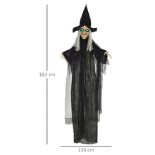 Laden Sie das Bild in den Galerie-Viewer, Lebensgroße alte Halloween-Hexe, Soundfunktion, mit Bewegungssensor und LED-Lichtern, 183 cm
