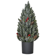 Laden Sie das Bild in den Galerie-Viewer, Mini-Weihnachtsbaum – 50 cm mit Tannenzapfen, roten Beeren und Übertopf