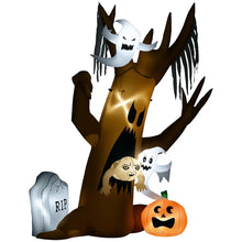 Laden Sie das Bild in den Galerie-Viewer, Aufblasbare Halloween-Dekoration – Geisterbaum mit LED-Beleuchtung &amp; Figuren, 240 cm