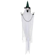 Laden Sie das Bild in den Galerie-Viewer, Animierte Halloween-Dekoration – Hängender Gefangenengeist mit Sound &amp; LED, 204 cm
