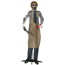 Laden Sie das Bild in den Galerie-Viewer, Animierte Halloween-Dekoration – Kettensägenmörder mit Sound &amp; LED, 170 cm