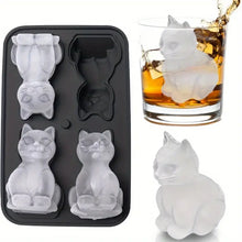 Laden Sie das Bild in den Galerie-Viewer, Coole Drinks, originelle Form. 4 Katzen als Eiswürfel