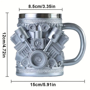 V8-Motor-Design Kaffeetasse – Handgefertigtes Highlight für Auto-Enthusiasten