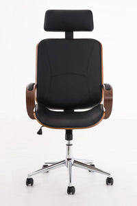 Lager-Räumungs-Aktion: Designer-Bürostuhl DYTON Chefsessel Leder-Holz-Kombination (Netto 139,-)