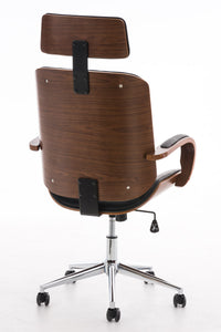 Lager-Räumungs-Aktion: Designer-Bürostuhl DYTON Chefsessel Leder-Holz-Kombination (Netto 139,-)