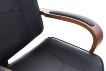 Laden Sie das Bild in den Galerie-Viewer, Lager-Räumungs-Aktion: Designer-Bürostuhl DYTON Chefsessel Leder-Holz-Kombination (Netto 139,-)