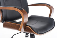 Laden Sie das Bild in den Galerie-Viewer, Lager-Räumungs-Aktion: Designer-Bürostuhl DYTON Chefsessel Leder-Holz-Kombination (Netto 139,-)
