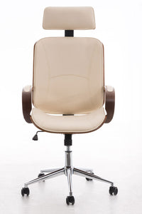 Lager-Räumungs-Aktion: Designer-Bürostuhl DYTON Chefsessel Leder-Holz-Kombination (Netto 139,-)