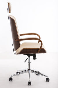 Lager-Räumungs-Aktion: Designer-Bürostuhl DYTON Chefsessel Leder-Holz-Kombination (Netto 139,-)