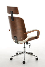Laden Sie das Bild in den Galerie-Viewer, Lager-Räumungs-Aktion: Designer-Bürostuhl DYTON Chefsessel Leder-Holz-Kombination (Netto 139,-)