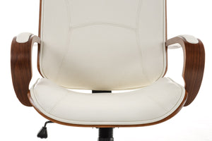 Lager-Räumungs-Aktion: Designer-Bürostuhl DYTON Chefsessel Leder-Holz-Kombination (Netto 139,-)