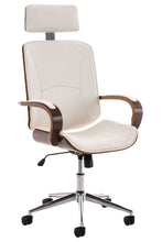 Laden Sie das Bild in den Galerie-Viewer, Lager-Räumungs-Aktion: Designer-Bürostuhl DYTON Chefsessel Leder-Holz-Kombination (Netto 139,-)