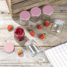 Laden Sie das Bild in den Galerie-Viewer, Einmachglas Karo-Design, 540 ml, rund, 6er/12er/24er/48er Set