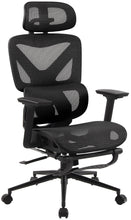 Laden Sie das Bild in den Galerie-Viewer, RESTO ergonomischer und vielfach einstellbarer Chefsessel, Bürostuhl, Mesh-Stoff, schwitzfrei.