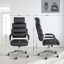 Laden Sie das Bild in den Galerie-Viewer, Lederbürostuhl CAMPA – maximaler Komfort bis 135 kg