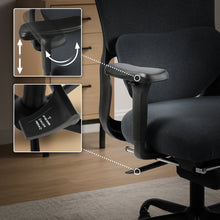 Laden Sie das Bild in den Galerie-Viewer, Bürostuhl LEES mit Fußablage, ergonomisch, Stoff, schwarz